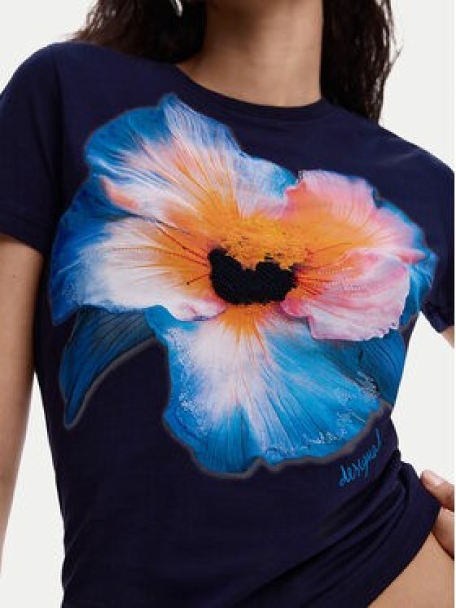 Desigual T-Shirt Estocolmo 26SWTK03 Granatowy Regular Fit