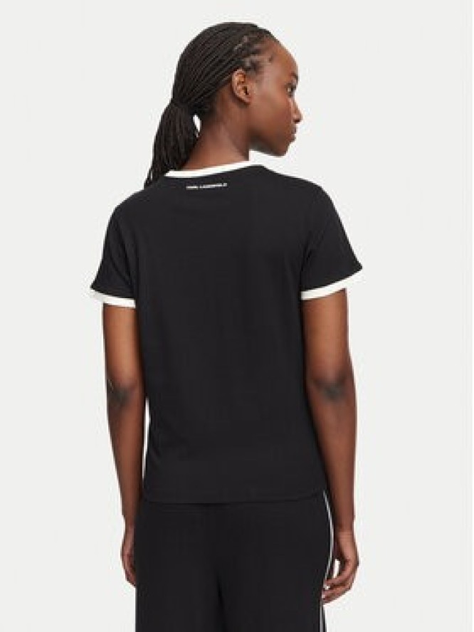 KARL LAGERFELD T-Shirt Ikon Patch A3W17078 Czarny Slim Fit