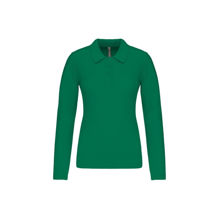 Damska koszulka polo pique z długim rękawem Kariban