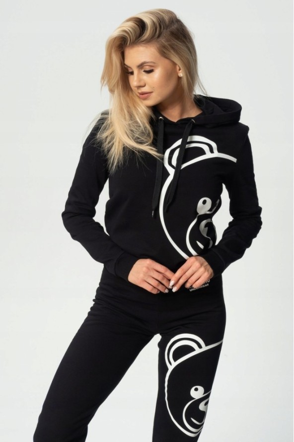 MOSCHINO Czarna damska bluza z kapturem, Rozmiar XS