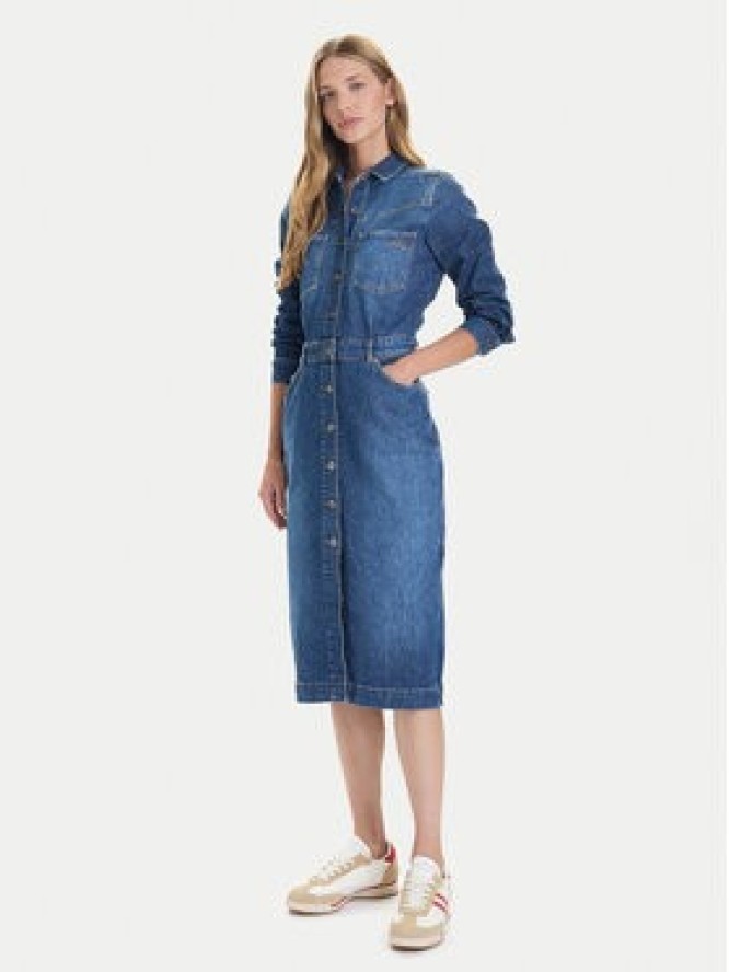 Mustang Sukienka jeansowa Emma 1016939 Niebieski Slim Fit