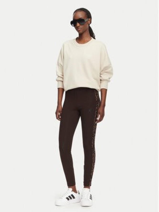 adidas Legginsy Seasonal Essentials Animal Print 3-Stripes KV9302 Brązowy Slim Fit