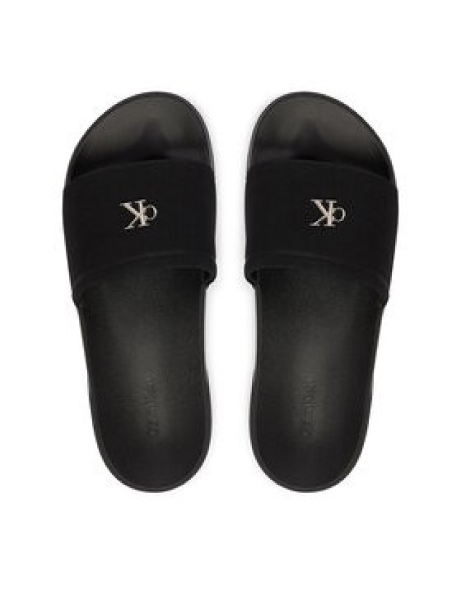Calvin Klein Klapki Nemo - Canvas Signature Logo Sliders HW0HW02960 Czarny
