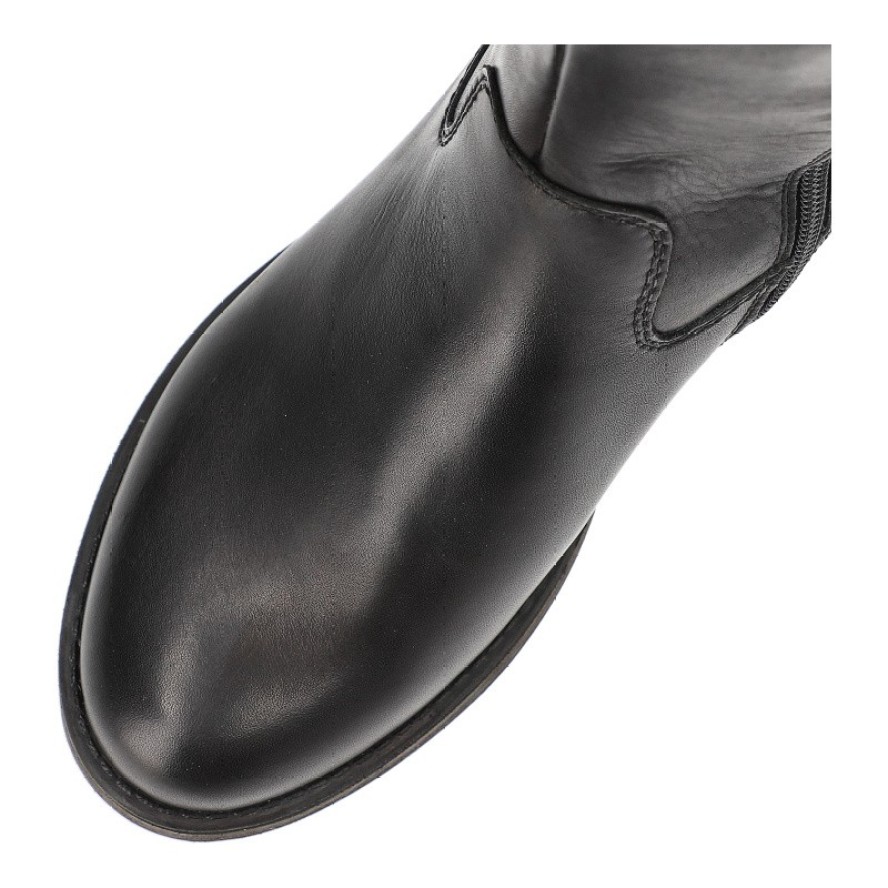 Czarne Kozaki Rieker Modne Obuwie Damskie