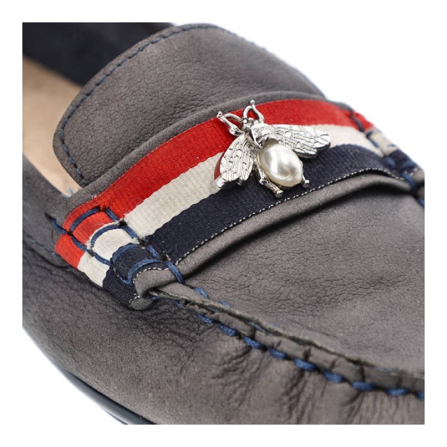 Granatowe Mokasyny Chebello Damskie Wygodne Buty