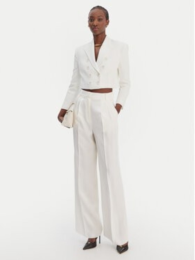 Elisabetta Franchi Marynarka G-I223-61E2-V690 Écru Regular Fit