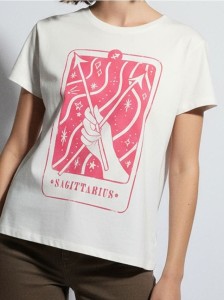 Bawełniana koszulka z nadrukiem - biały