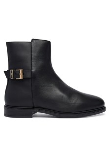 Tommy Hilfiger Botki Th Buckle Leather Ankle Boot FW0FW09486 Czarny