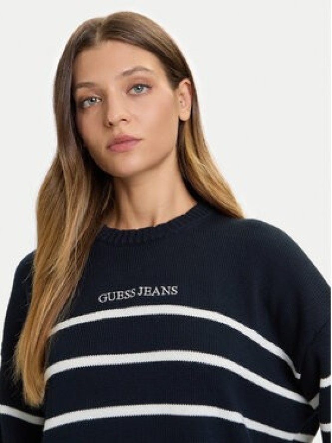 Guess Jeans Sweter W5BR03 Z3HM1 Granatowy Relaxed Fit