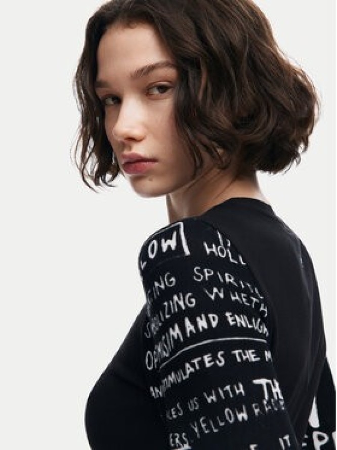 Desigual Bluzka Rebe 24WWTK78 Czarny Slim Fit