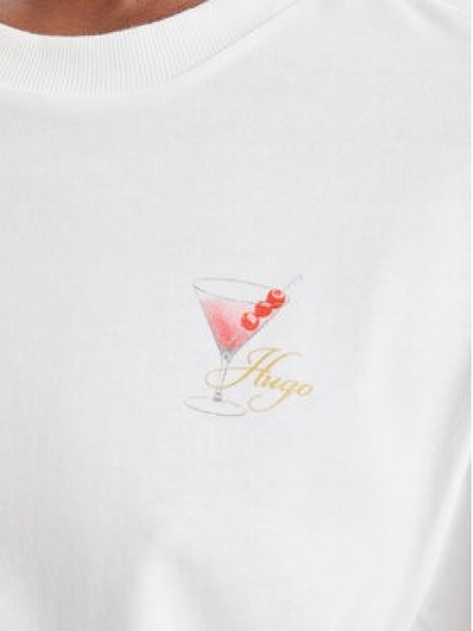 HUGO T-Shirt 50570362 Kremowy Regular Fit