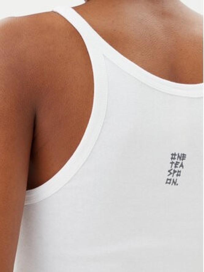 One Teaspoon Top Fine 26605 Biały Slim Fit