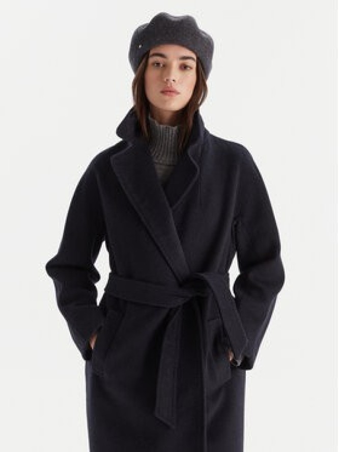 Weekend Max Mara Płaszcz wełniany Tempera 2525016082 Granatowy Regular Fit