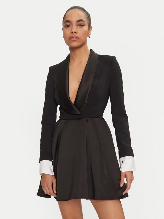 Elisabetta Franchi Sukienka koktajlowa AB-710-47E2-V560 Czarny Regular Fit
