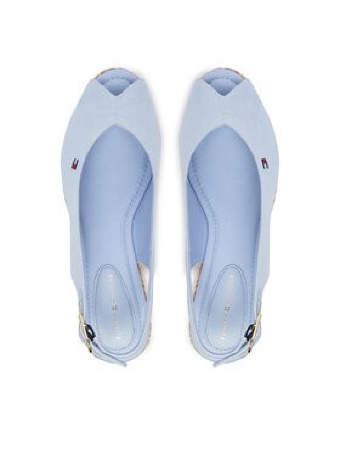 Tommy Hilfiger Espadryle Hemp Slingback Wedge Espadrilles FW0FW09472 Niebieski jasny