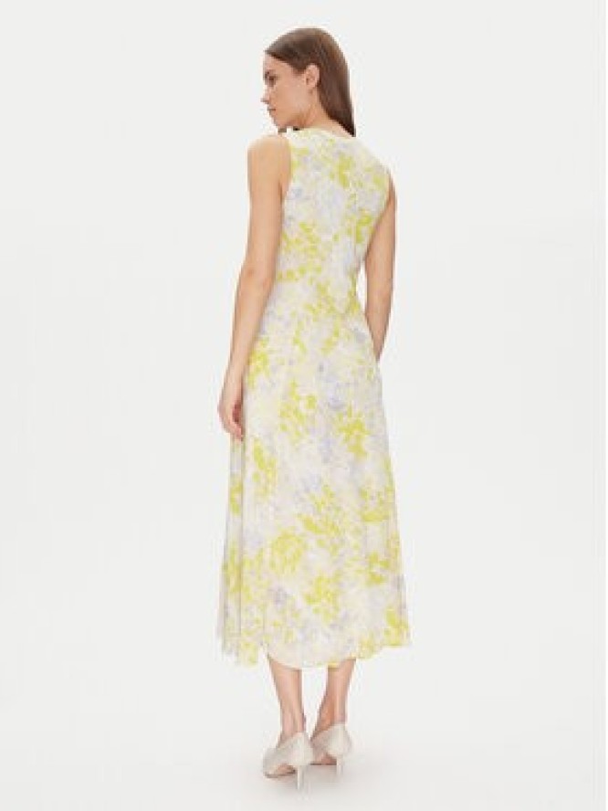 Calvin Klein Sukienka letnia Print Abstract Ecovero Vn Dress LV044B059G Żółty Regular Fit