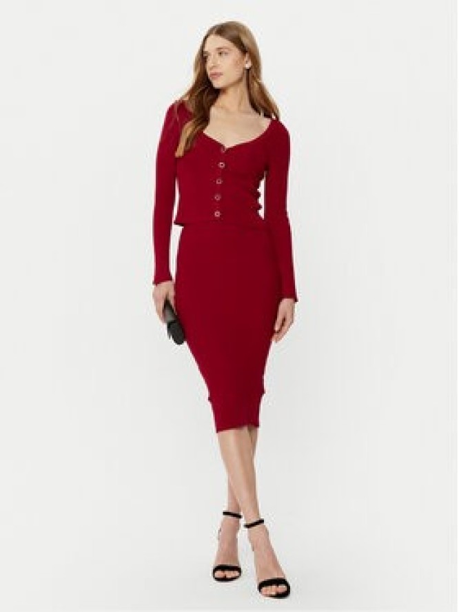 Guess Spódnica midi W5RD15 Z2V62 Czerwony Slim Fit