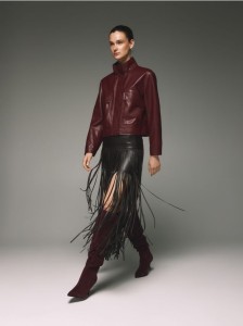 Zamszowe kozaki na szpilce - bordowy