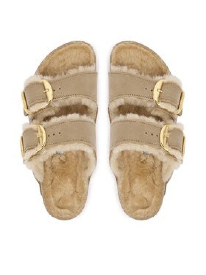Birkenstock Klapki Arizona Big Buckle Shearling 1030384 Brązowy