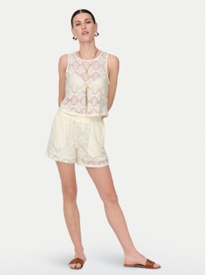JDY Szorty materiałowe Eva 15351501 Biały Loose Fit