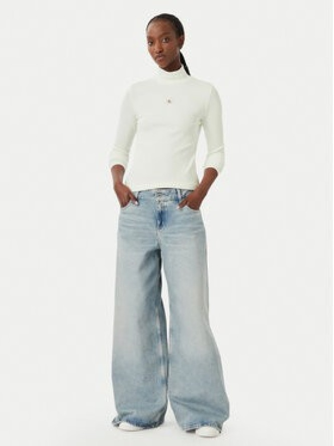 Calvin Klein Jeans Golf LV047D203G Biały Slim Fit