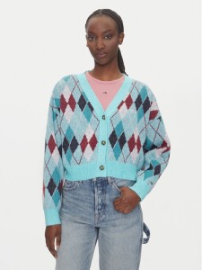 Tommy Jeans Kardigan DW0DW21180 Zielony Relaxed Fit