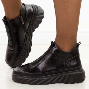 Czarne skórzane botki damskie Filippo Dbt7426/25