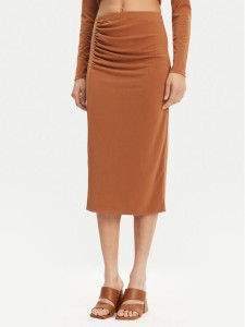 ViCOLO Spódnica midi UD0010 Brązowy Regular Fit