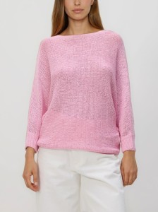 Gładki sweter - różowy