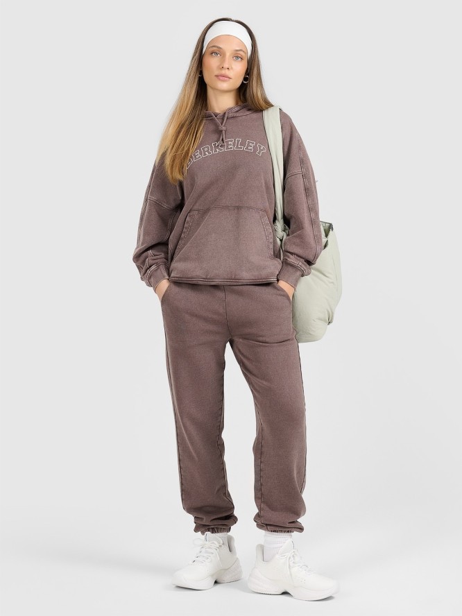 4F Bluza dresowa nierozpinana z kapturem damska - brązowa L