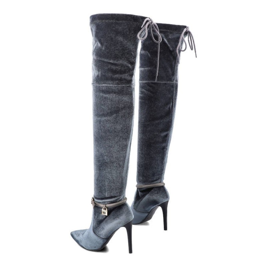 Szare Muszkieterki Damskie Carinii Stylowe Obuwie