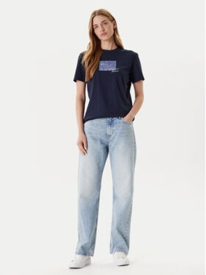 Calvin Klein Jeans T-Shirt LV047C855G Granatowy Regular Fit