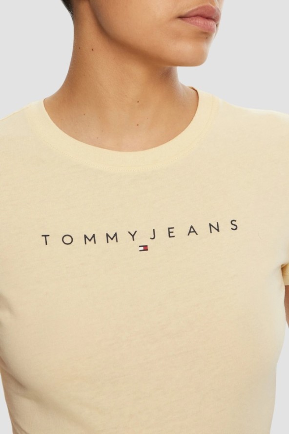 TOMMY JEANS Żółty t-shirt damski, Rozmiar L