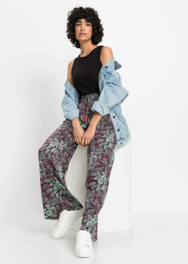 Spodnie palazzo z lejącej wiskozy