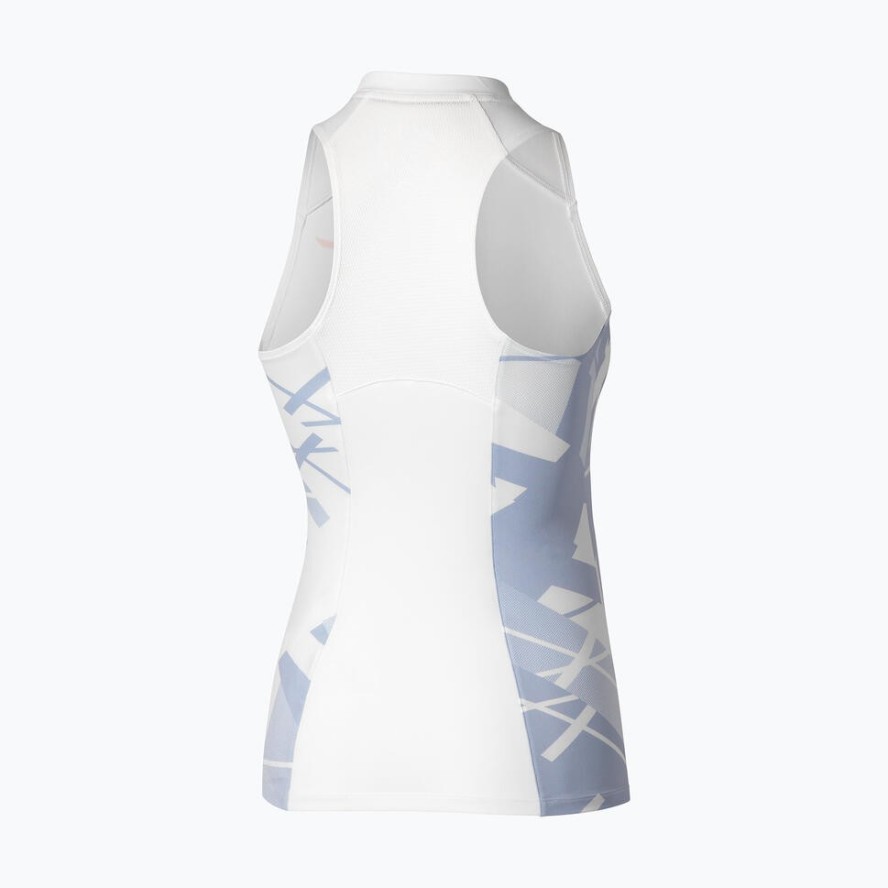 Koszulka damska Mizuno Daybreakers Printed Tank W white/icelandic blue