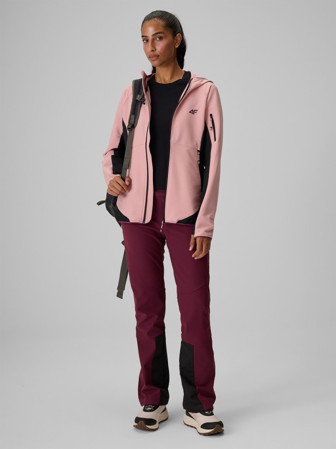 4F Kurtka softshell wiatroodporna damska - różowa S