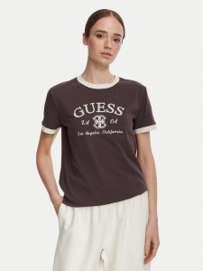 Guess T-Shirt V6YI18 K4320 Brązowy Regular Fit