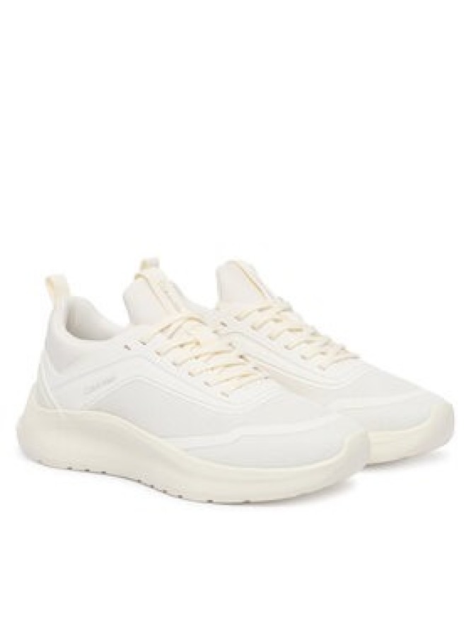 Calvin Klein Sneakersy Light Runner Sock Mesh Lycra HW0HW03023 Kremowy