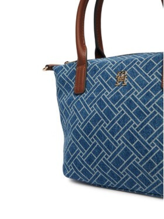 Tommy Hilfiger Torebka Popette Mini Tote Denim Flag AW0AW18612 Niebieski