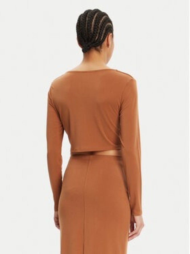 ViCOLO Bluzka UD0026 Brązowy Slim Fit