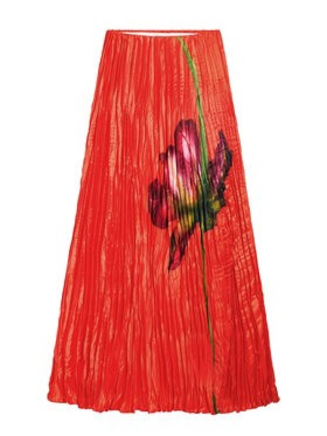 Desigual Spódnica plisowana Follet 25SWFW06 Pomarańczowy Regular Fit