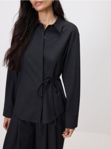 Koszula z dodatkiem wiskozy i wełny - ciemnoszary