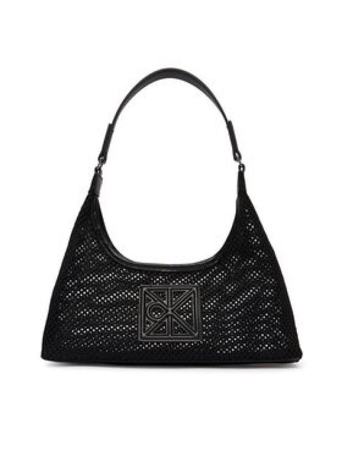 Calvin Klein Torebka Emblem Mesh Shoulder Bag LV04F3381G Czarny
