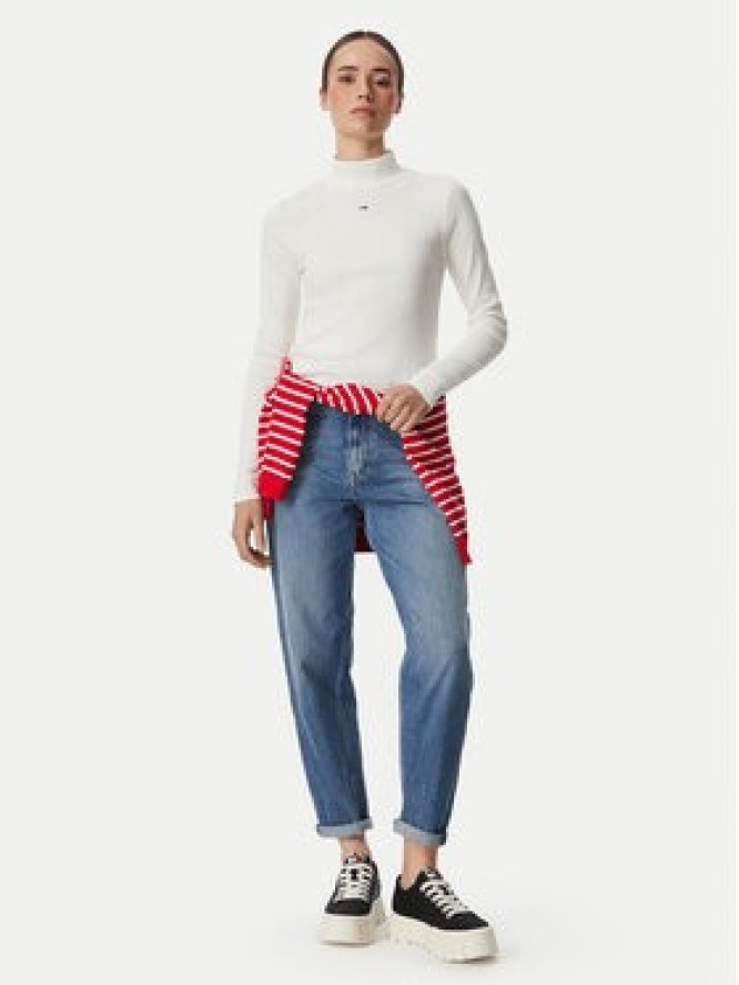 Tommy Jeans Bluzka Essential DW0DW19830 Biały Slim Fit