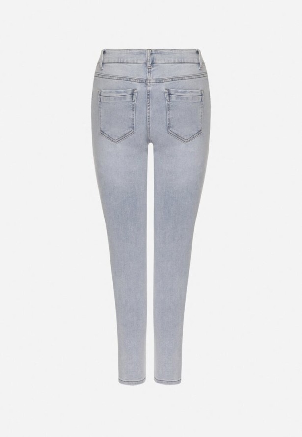 Jasnoniebieskie Jeansy o Kroju Slim Ravirra