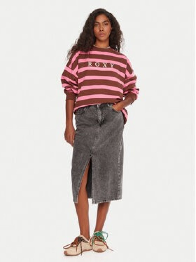 Roxy Spódnica jeansowa Cold Winds ERJDK03039 Szary Regular Fit