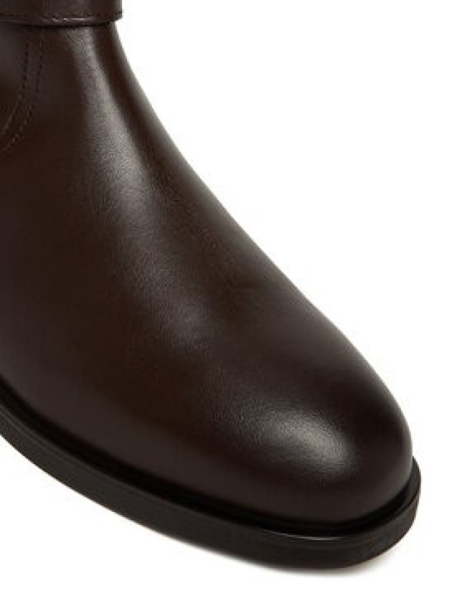 Tommy Hilfiger Botki Th Buckle Riding Leather Bootie FW0FW08781 Brązowy