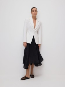 Spódnica midi z lyocellem - czarny