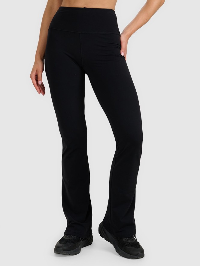 4F Legginsy z rozszerzanymi nogawkami damskie - czarne L