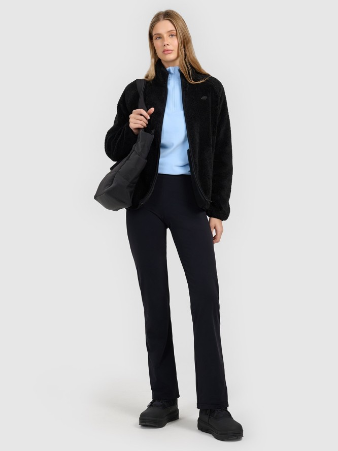 4F Polar ze stójką oversize damski - czarny XS